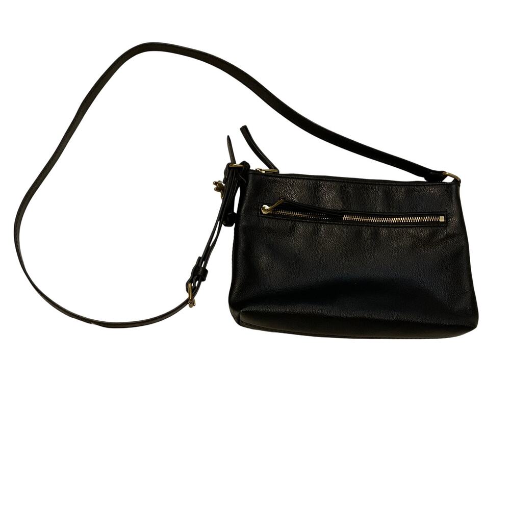 Fossil Black Cowhide Leather‎ Crossbody Bag